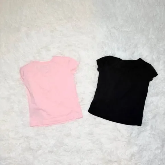 Toddler Girl Outfit Bundle 12M Pink Black Tops Carter’s (2 Piece Set) - Picture 3 of 5